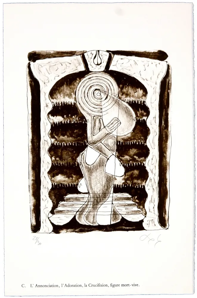 リトグラフ Nørgaard - C. L'Annonciation, l'Adoration, la Crucifixion, figure mort-vive