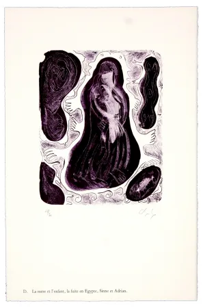 リトグラフ Nørgaard - D. La mère et l'enfant, la fuite en Egypte, Sinne et Adrian
