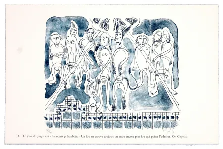 リトグラフ Nørgaard - D. Le jour du jugement - harmonia prêstrabilita - Un fou en trouve toujours un autre encore plus fouqui puisse l'admirer. Oh Cepetto