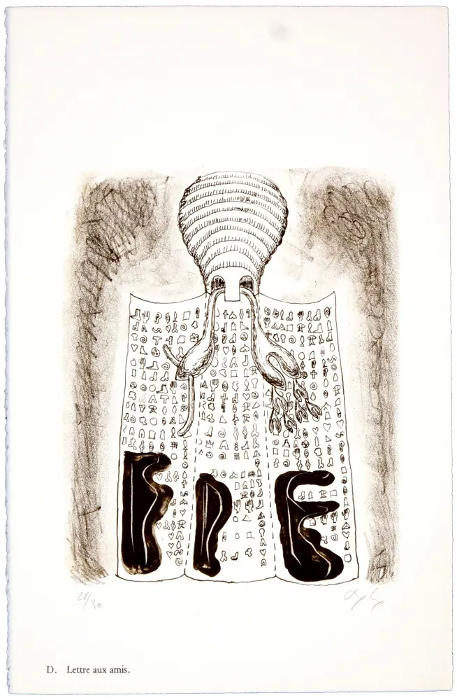 リトグラフ Nørgaard - D. Lettre aux amis.