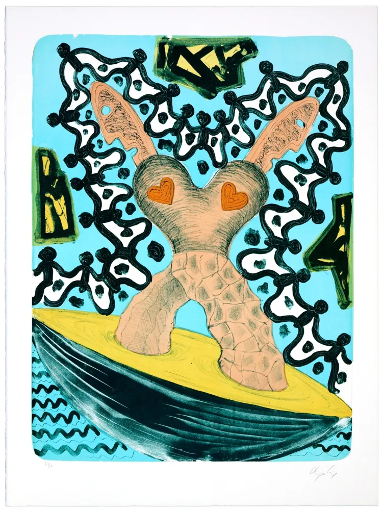 リトグラフ Nørgaard - Deux coeurs réunis