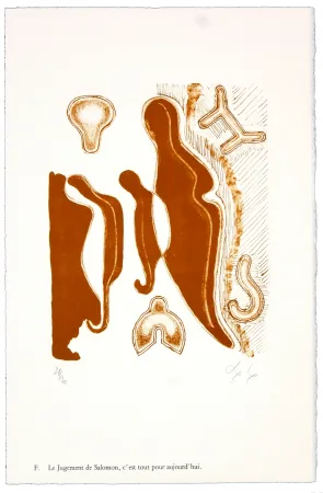 リトグラフ Nørgaard - F. Le jugement de Salomon, c'est tout pour aujourd'hui.