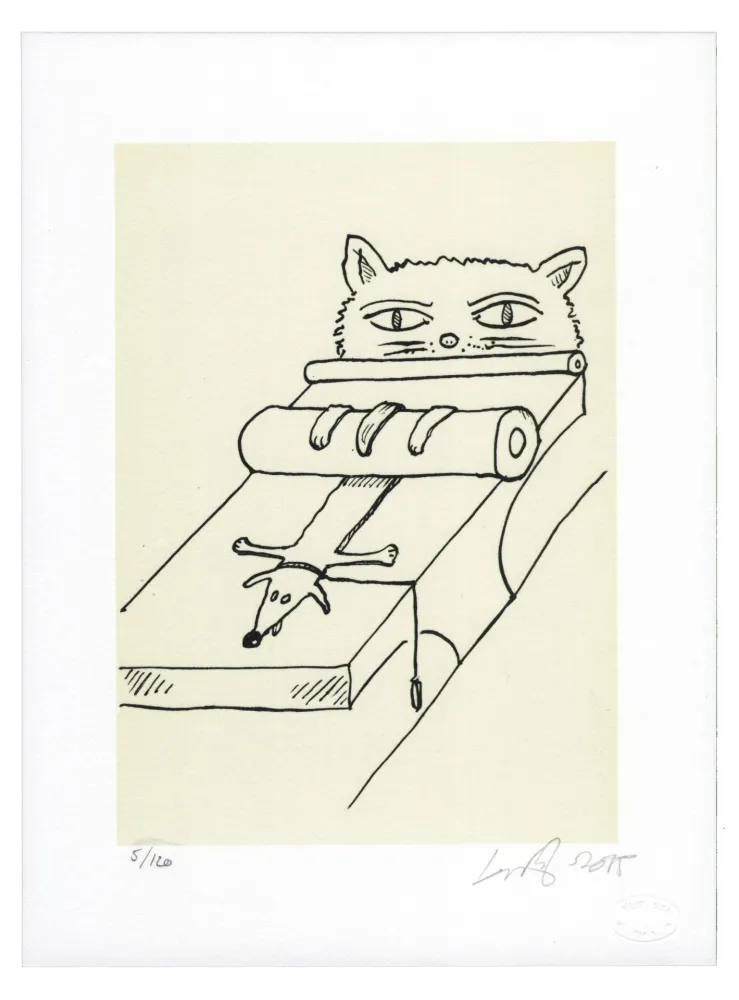 リトグラフ Nørgard - Chien écrasé