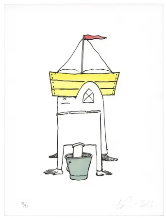 リトグラフ Nørgard - Tête dans le sceau