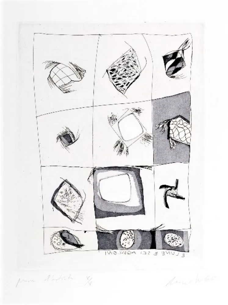 エッチング Novelli - 3 lune e sei aquiloni