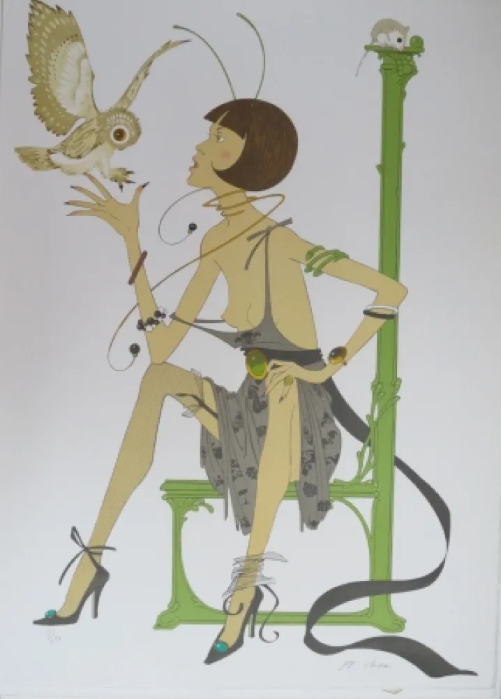 リトグラフ Noyer - La chouette