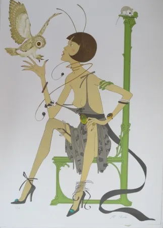 リトグラフ Noyer - La chouette