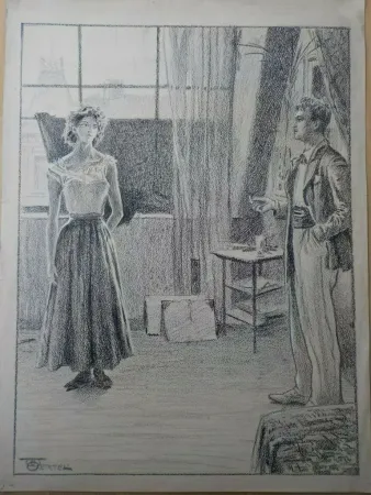 技術的なありません Oertel - Maler und Modell / Artist and Model