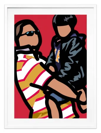 シルクスクリーン Opie - Tourist with child