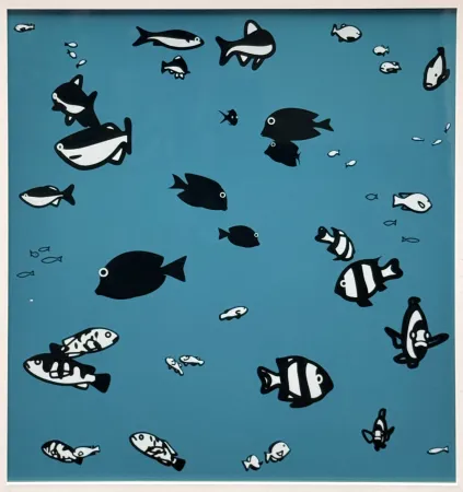 シルクスクリーン Opie - We swam amongst the fishes (version 4)