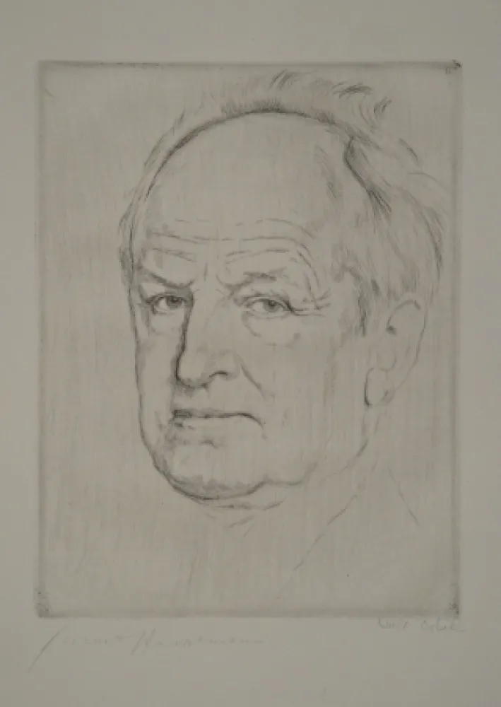 エッチング Orlik - Gerhart Hauptmanns Bildnis