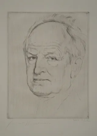 エッチング Orlik - Gerhart Hauptmanns Bildnis