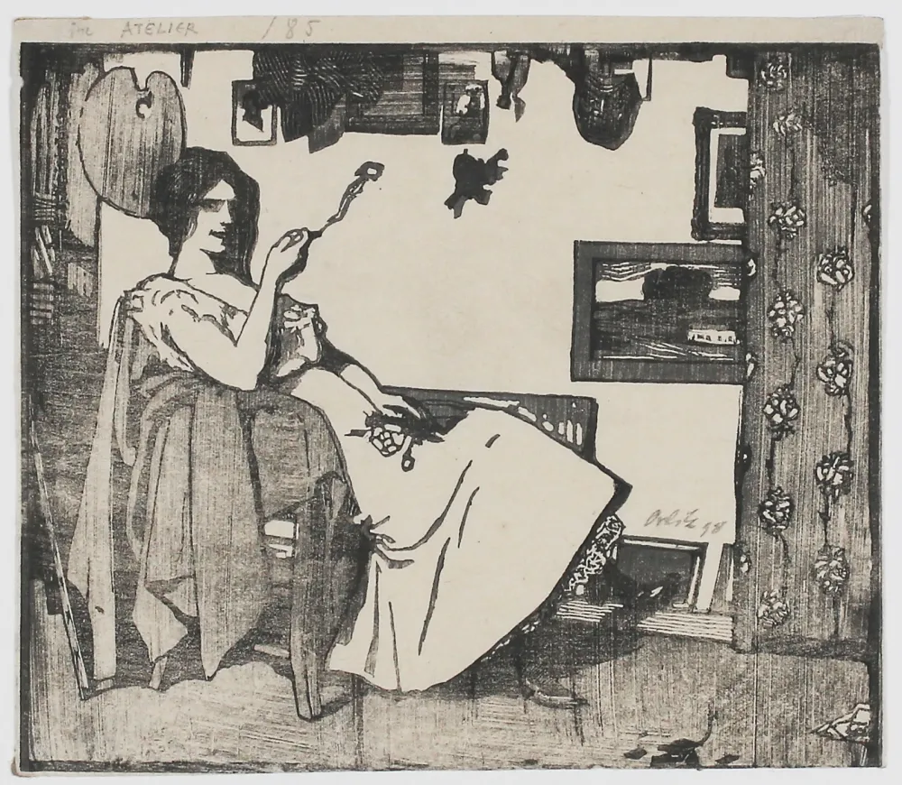 木版 Orlik - Im Atelier