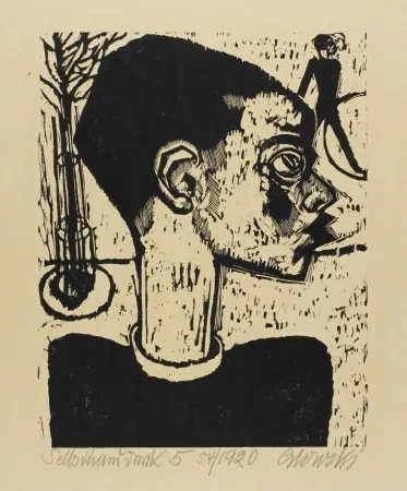 木版 Orlowski - Knaben auf der Strasse (Boys in the Street)