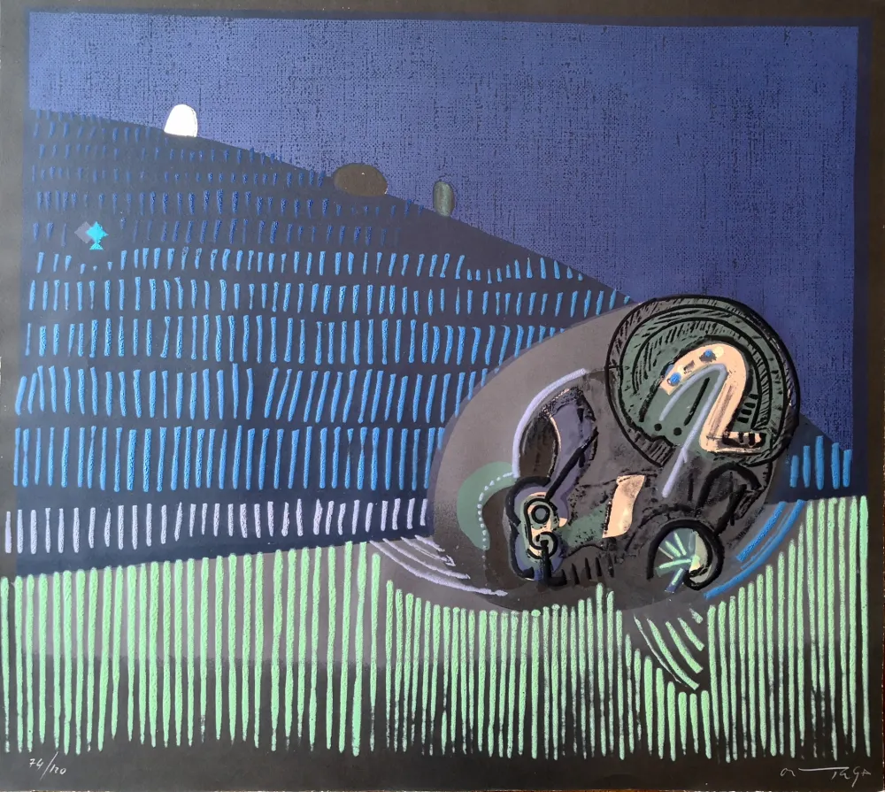 リノリウム彫版 Ortega - Composizione