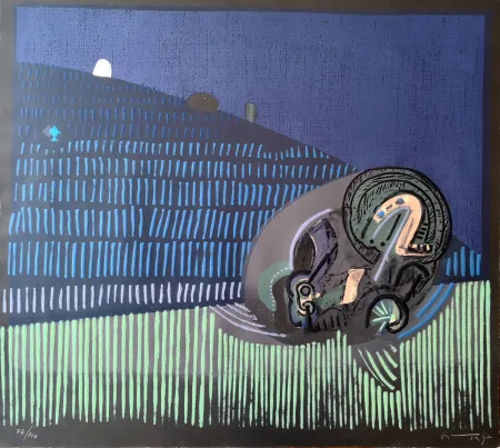 リノリウム彫版 Ortega - Composizione