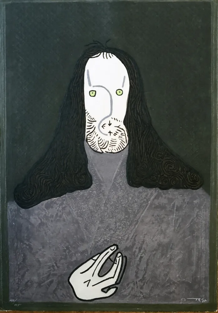 エッチング Ortega - Ritratto mistico di monaco