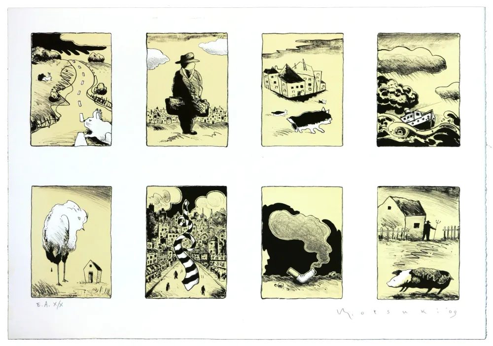 リトグラフ Otsuki - Je ne rentre pas à la maison