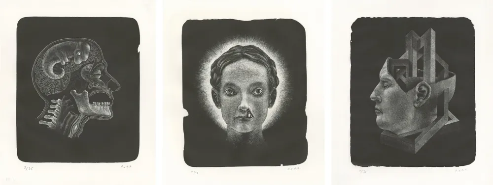 リトグラフ Ott - Die Heilige (La sainte) - Triptyque