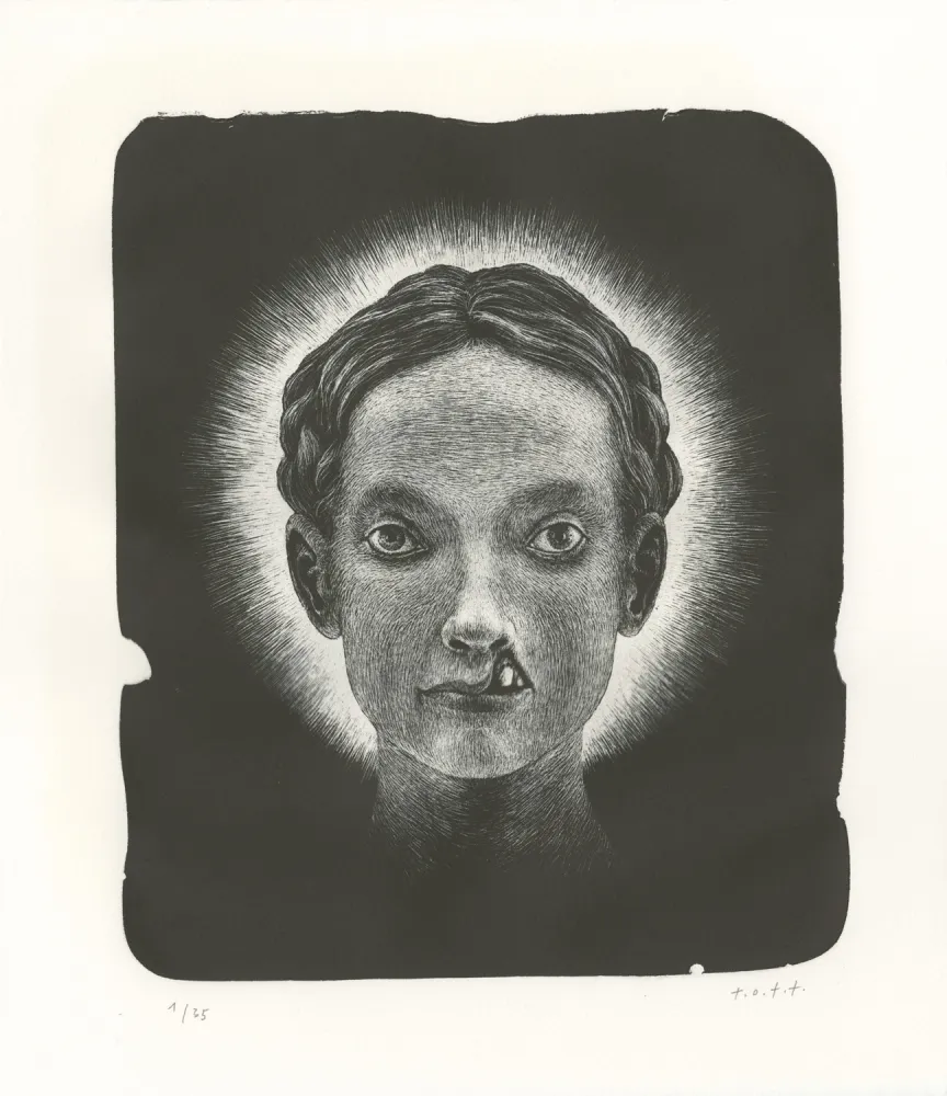 リトグラフ Ott - Die Heilige (La sainte) - Triptyque