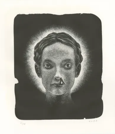 リトグラフ Ott - Die Heilige (La sainte) - Triptyque