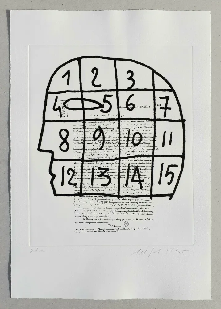 リノリウム彫版 Paladino - Cher monsieur Einstein (tav. 3)