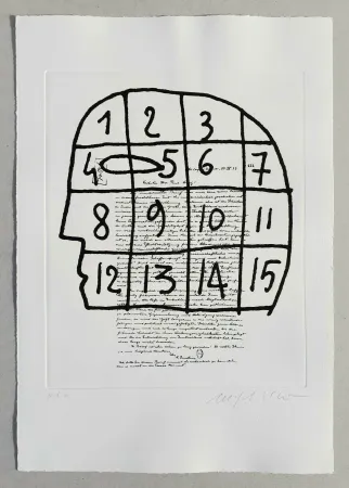 リノリウム彫版 Paladino - Cher monsieur Einstein (tav. 3)