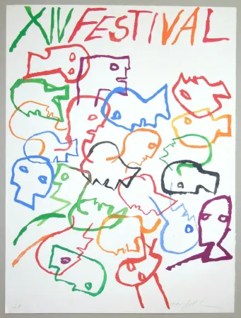 シルクスクリーン Paladino - Festival