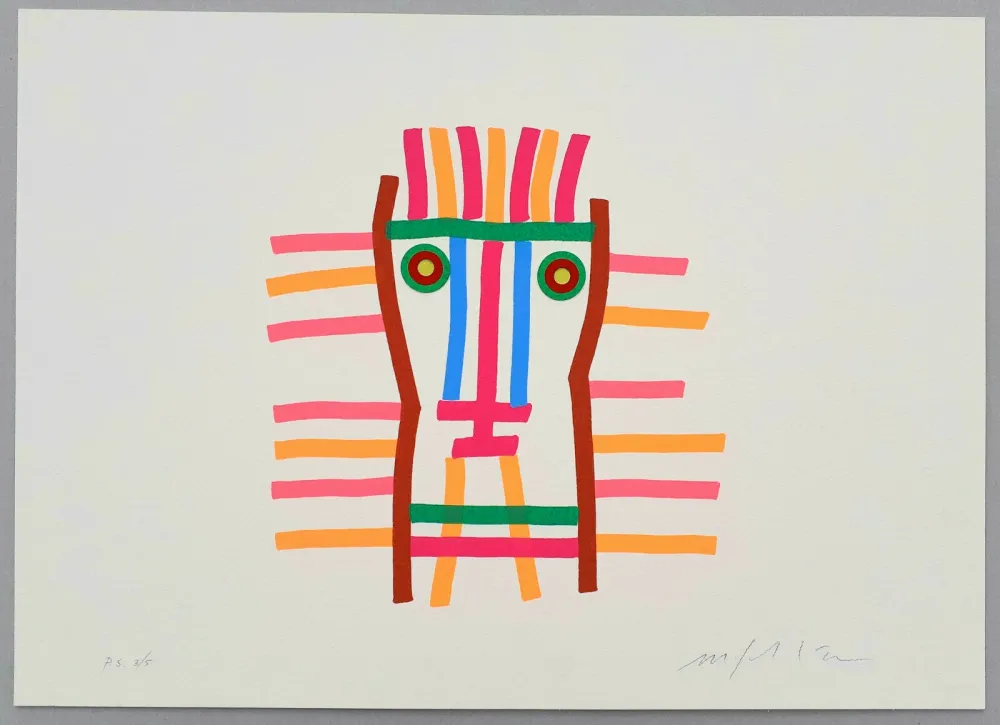 シルクスクリーン Paladino - I volti, Uno