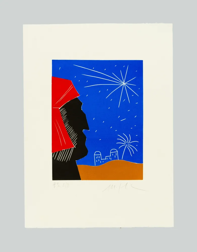 リノリウム彫版 Paladino - La Divina Cometa