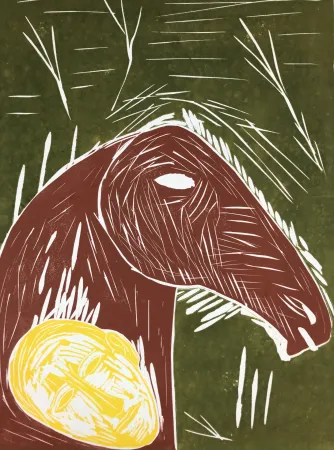 リノリウム彫版 Paladino - Senza titolo