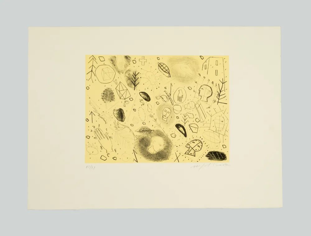 リトグラフ Paladino - Senza titolo