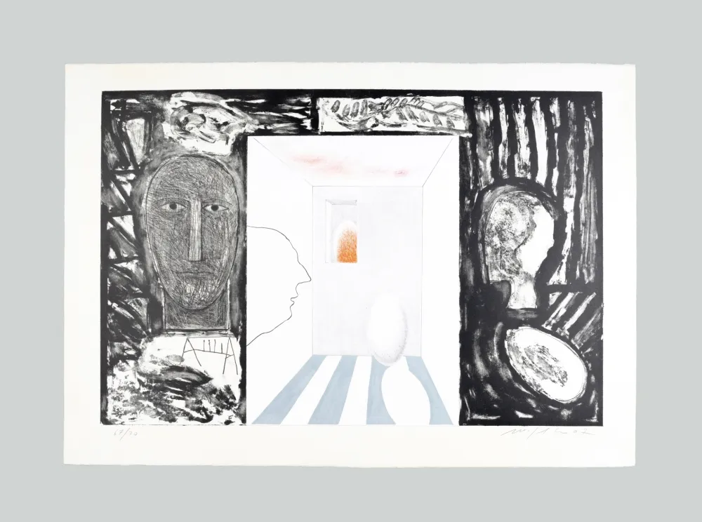 リトグラフ Paladino - Senza titolo