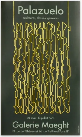 掲示 Palazuelo - Affiche lithographique originale de la Galerie Maeght 1978.