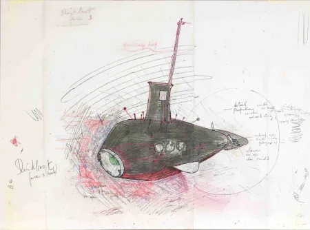 シルクスクリーン Panamarenko - De Duikboot : project Panamarenko faze III XL