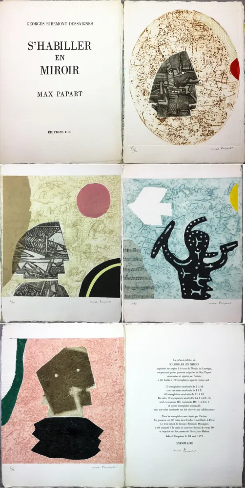 挿絵入り本 Papart - G. Ribement Dessaigne : S 'HABILLER EN MIROIR (1977)