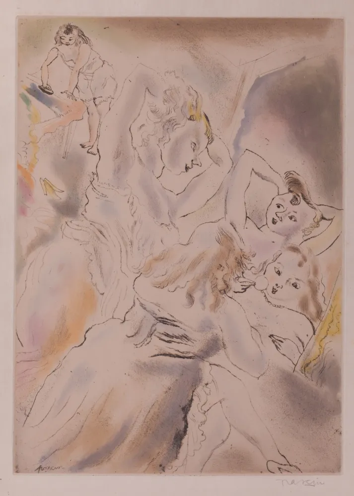 エッチングと　アクチアント Pascin - Cendrillon (Cinderella, the stepsisters)