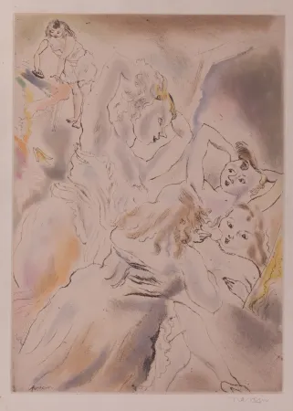 エッチングと　アクチアント Pascin - Cendrillon (Cinderella, the stepsisters)