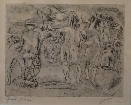 彫版 Pascin - La plage