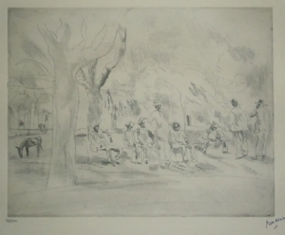 彫版 Pascin - Nègres en Floride