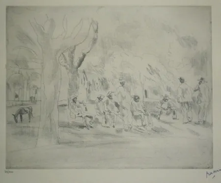 彫版 Pascin - Nègres en Floride