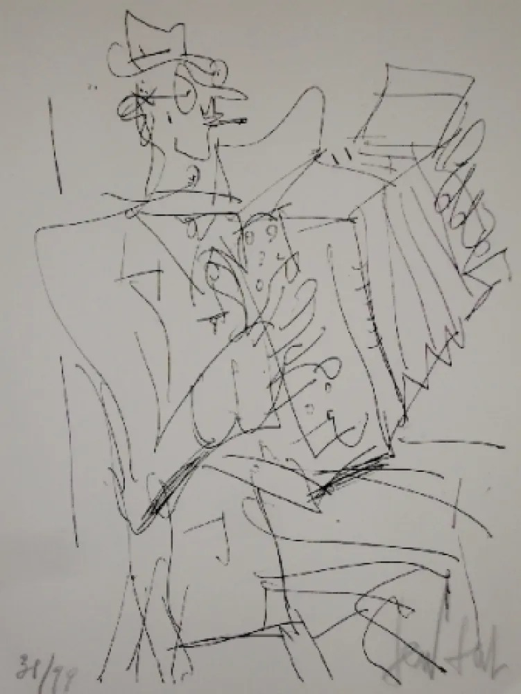 リトグラフ Paul  - L'accordéoniste