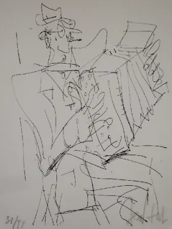 リトグラフ Paul  - L'accordéoniste