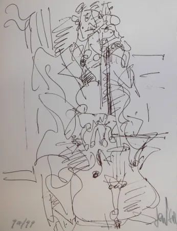 リトグラフ Paul  - LE VILONCELLISTE / THE VIOLONCELLIST - Lithographie Originale / Original Lithography