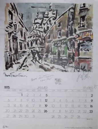 オフセット Paul  - MONTMARTRE - BON A TIRER/FINAL PROOF- Calendrier 1975 / calendar 1975