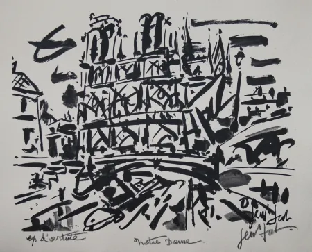 リトグラフ Paul  - NOTRE DAME DE PARIS / NOTRE DAME OF PARIS - Lithographie Originale / Original Lithography
