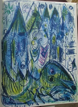 リトグラフ Pedersen - Fantasiens Slot (The Palace of Fantasy)