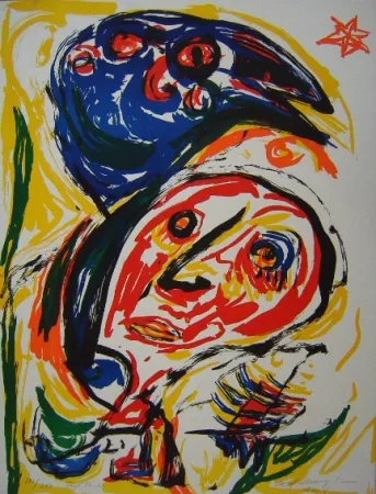 リトグラフ Pedersen - Fugl Føniks