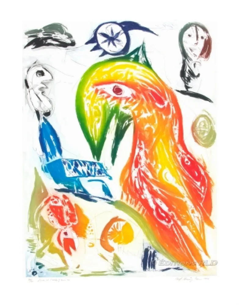 エッチングと　アクチアント Pedersen - L'Oiseau et l'étoile filante