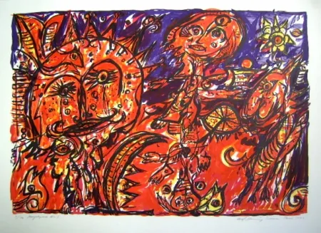 リトグラフ Pedersen - Mayalegende Nr 1